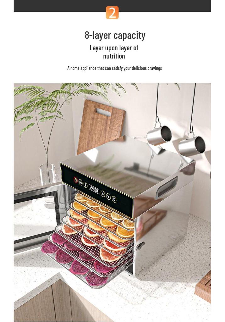 2025 Model Dual-Use 8-Layer Fruit & Vegetable Food Dehydrator for Home & Commercial Use