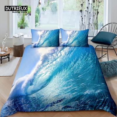 Home Living Luxury 3D Surfriding Bedding Set Kids Duvet Cover Pillowcase Waves Bedding Set Queen and King EU/US/AU/UK Size