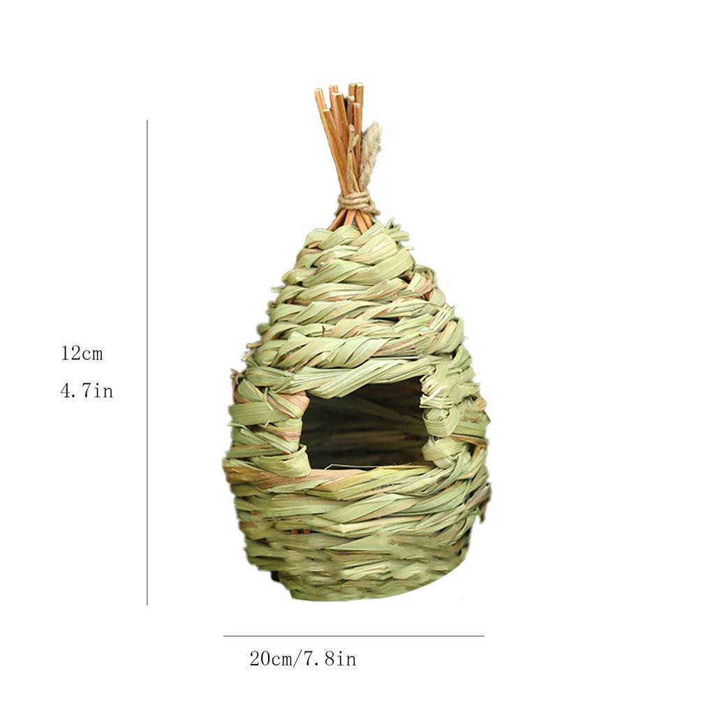 Handwoven Straw Bird Nest Parrot Hatching Breeding Grass Cave Garden Supply Grass Birds House Humming Bird Nest For Lawn Home