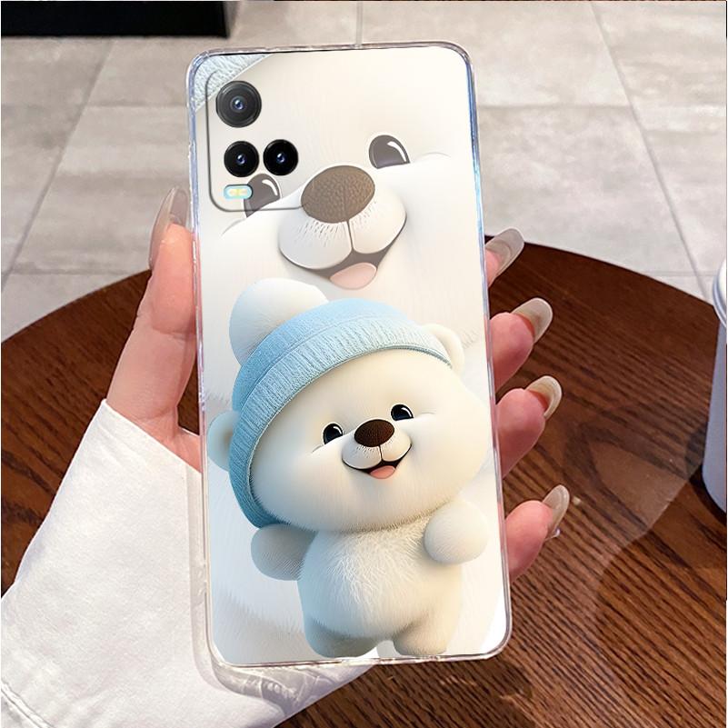 For Vivo Y33S V2109 Casing Vivo Y33T Y21T Y21S Y21 2021 Cover Clear Luxury Cute Love Rabbit Funny Soft Silicone TPU Phone Case
