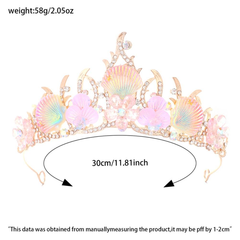 Sparkling Stars Crystal Shell Mermaid Sea Star Crown Tiara Headband Hair Accessories Handmade Bridal Crown