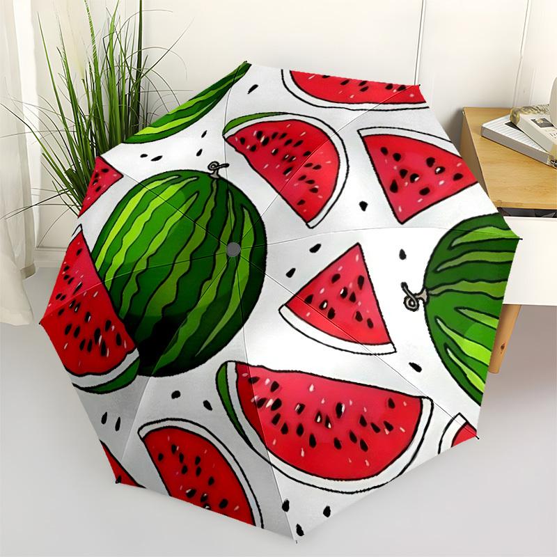 1pc Watermelon Slices Automatic Open/Close Umbrella - Portable Collapsible Umbrella with 8-Rib Stability, Fashion Lovers yy251017194