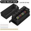 Fuse Box 12V Auto 11 Way Fuse Relay Box Block With 12V 40A Relay and Fuses, New Energy Car Modification Relay Fuse Box Seat