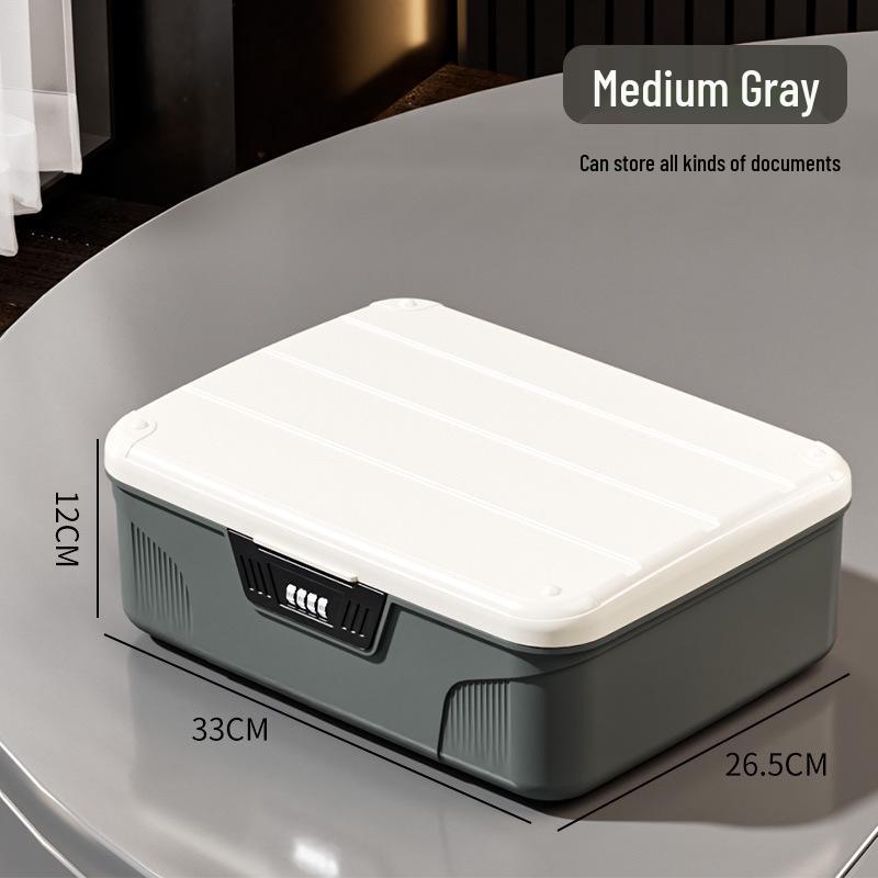 Large Capacity Dustproof Password Storage Box with Lid & Lock for Home & Bedroom
