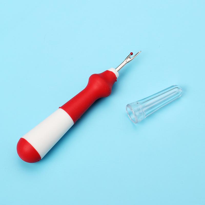 New Model Seam Ripper: Sharp Thread Remover with Four-Color Rubber Grip for Easy Cross-Stitch Sewing.