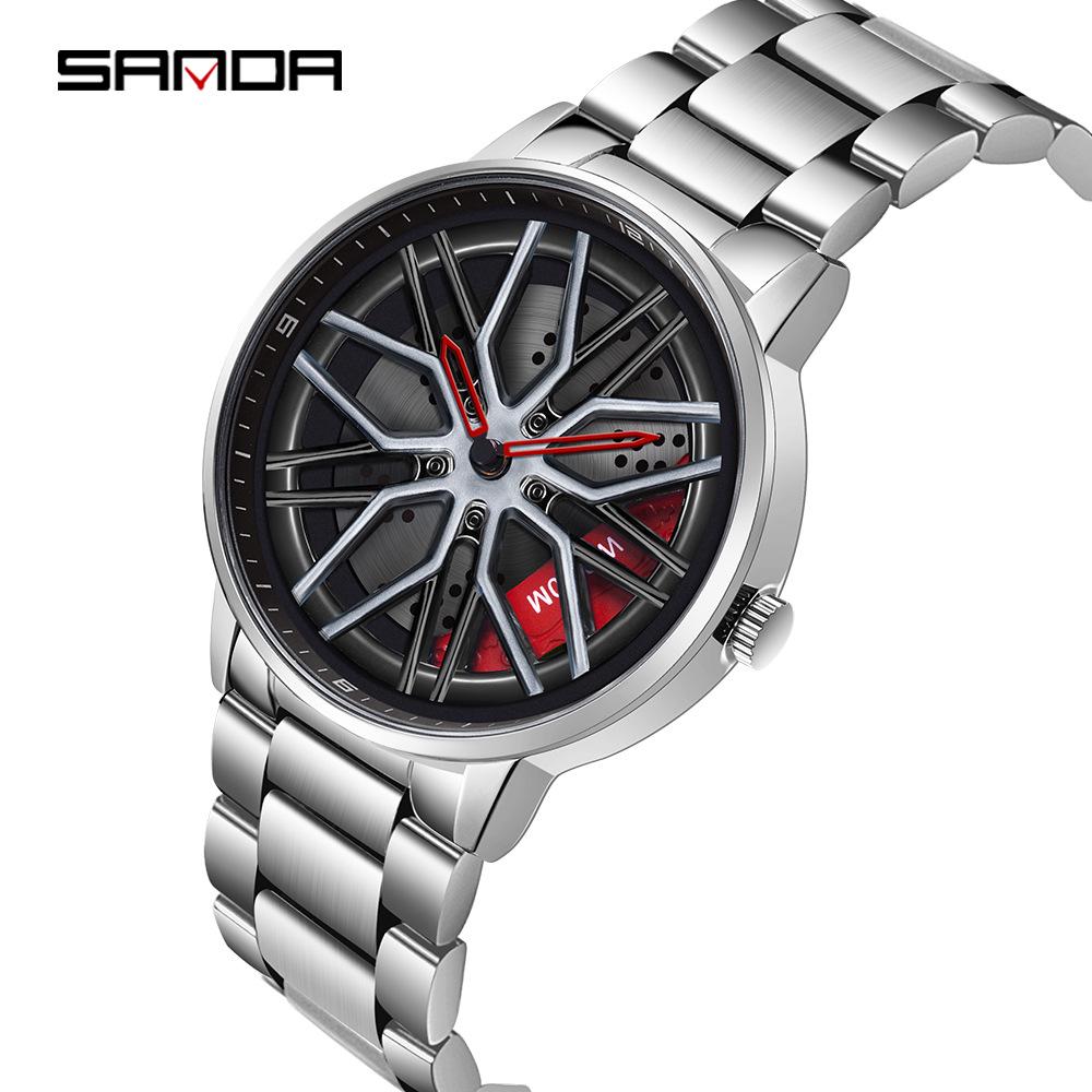 Sanda Meilleure Vente 1088 Montre pour Adolescent: Personnalisé, Cadran Rotatif 3D, Tendance, Quartz Étanche.