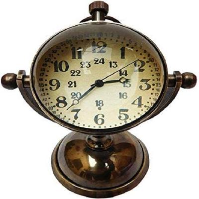 Brass Antique Shelf Table Clock   Compass Nautical Analog Clock Nautical Gifts Decor Vintage