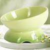 Creative Ceramic Tall Footed Bowls, Anti Overturning Neck Protection, Slanted Mouth, Gradient Color Cat Bowl, Pet Supplies , 1Pc