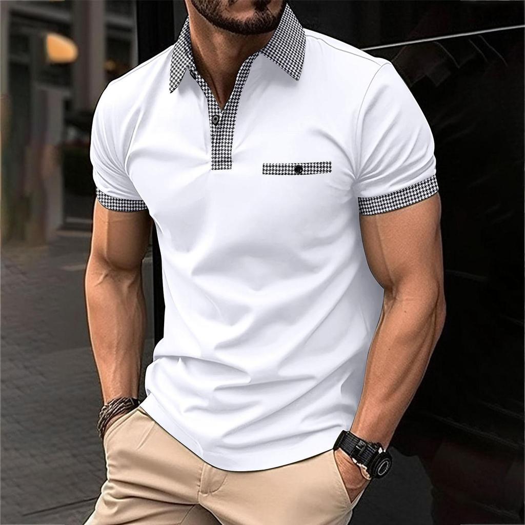 Abbigliamento Estivo da Uomo Polo a Maniche Corte con Stampa Digitale 3D Uomo Business Golf Polo Top