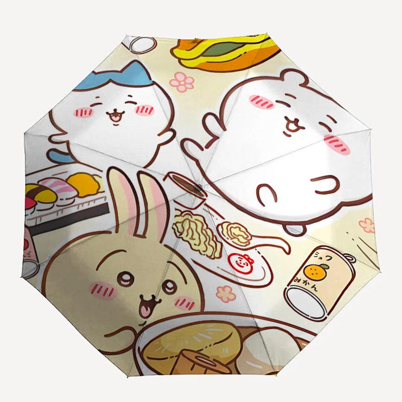 1PC Chiikawa Automatic Folding Umbrella, Automatic Folding Umbrella with 8 Ribs, Convenient for Outdoor Use  034