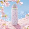 Bouteille d'eau isotherme Owalaa rose pâle à motif floral 32oz/945ml en acier inoxydable avec paille, pour le sport quotidien en extérieur, cadeau parfait
