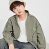 Boys' Stand-Collar Waffle Knit Casual Jacket