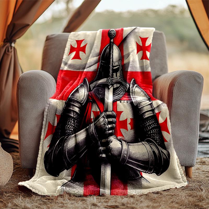 Kreuzritter Ritter Flanell Decke Weich Warm Ganzjahres Überwurf, Design für Camping, Autoreise, Wandern Sofa, Bett, Büro Perfektes Geschenk für Partys