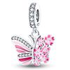 Charm Bead Charms Authentic Copper Plated Cherry Blossom Collection Pink Butterfly Pendant Bead Charms Compatible With Bracelets Diy Fine Gift Women