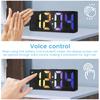 LED Digital Alarm Clock 12/24H Display 3 Levels Dimmable USB/Battery Operated Desktop Clock Voice Control Bedside Alarm Clock