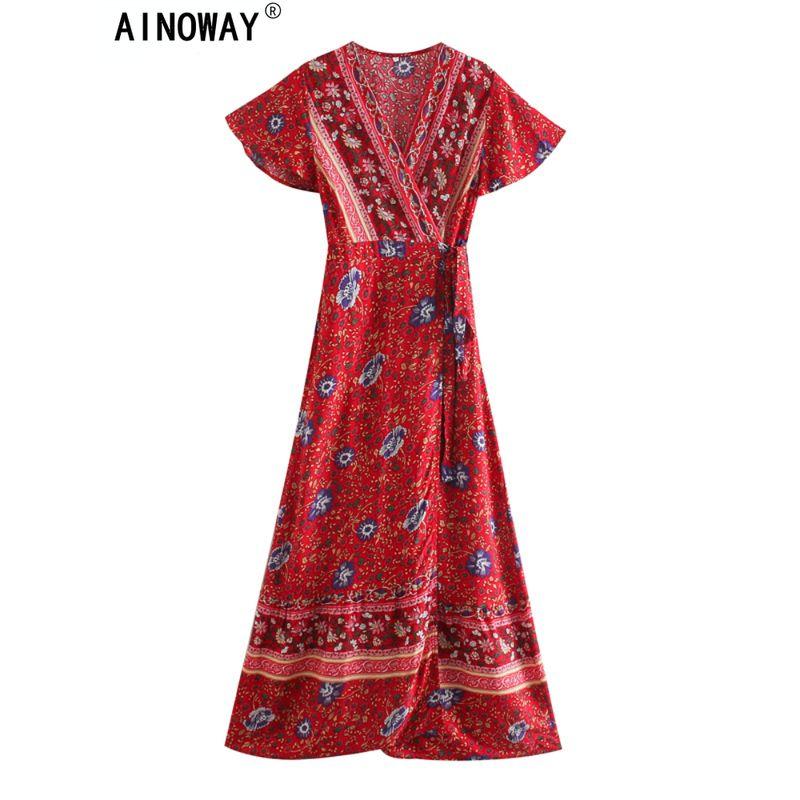 

Sun Dress Ladies Sexy V Neck Summer Dress Sundress Sexy V-neck Dress green M