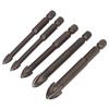 5Pcs Cross Tile Drill Bit Carbide Hex Shank Drills Bits Concrete Hole Opener for Glass Ceramic