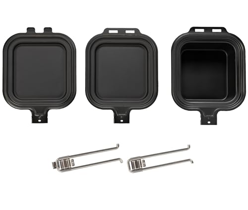 

BUNDOK Iron Cookware Set BD-916: Includes hot sandwich maker, frying pan, pot, and detachable handle.