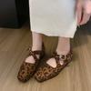 Fashion New Fashion Leopard Print Ballet Flats Women Mary Janes Shoes Brand Designer Buckled Crossover Leisure Comfy Low Heels Shoes