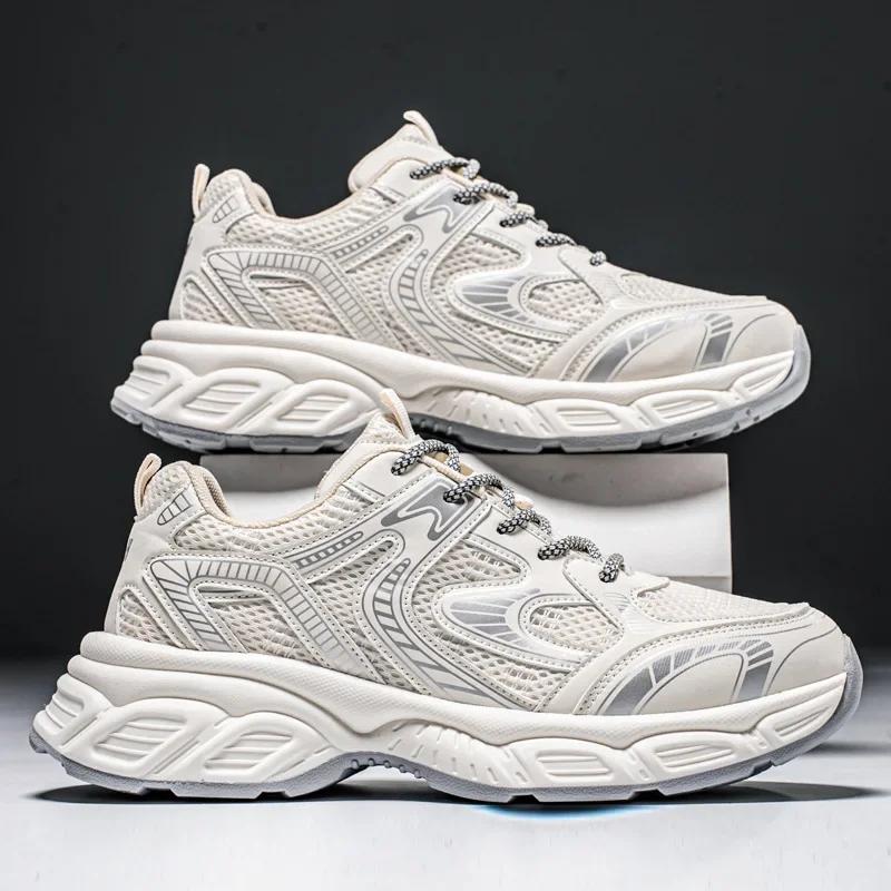 

Mens -Shoes Trainer Men 2025 Summer Mesh Breathable Sneakers Mens Fashion Trend Platform Casual Running Shoes Zapatillas Hombre* 44 белый