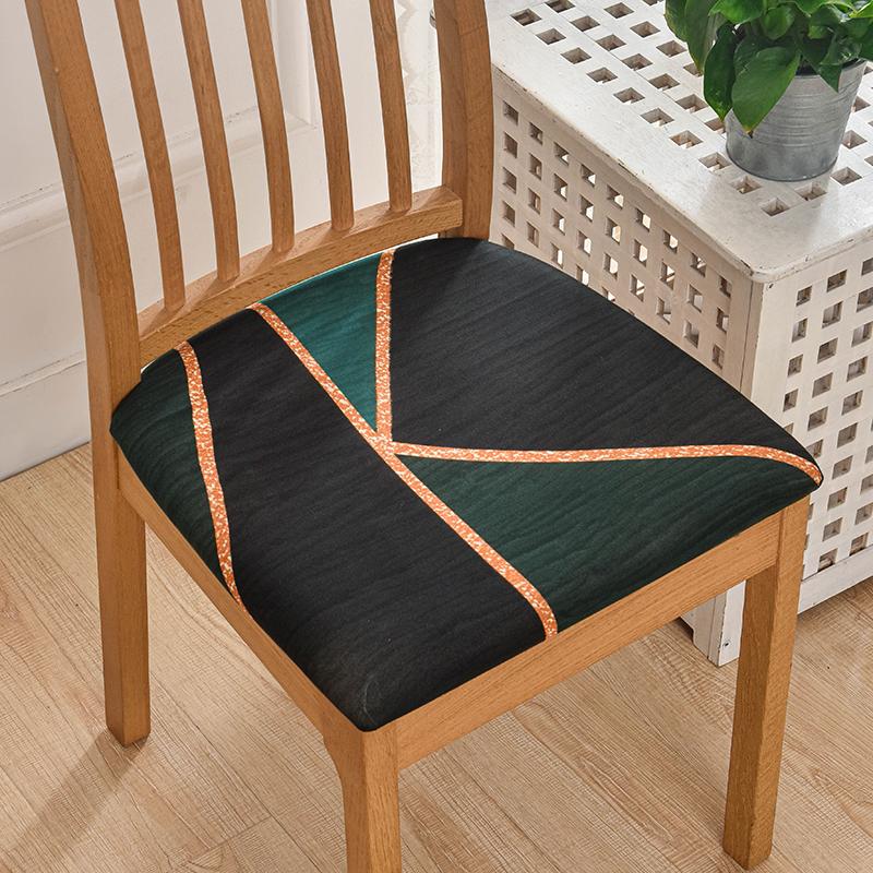 Potahy na židle do jídelny Strečový potištěný potah na jídelní židli Polstrovaný sedák na židli Slipcovers pro kuchyň, kancelář 1 ks