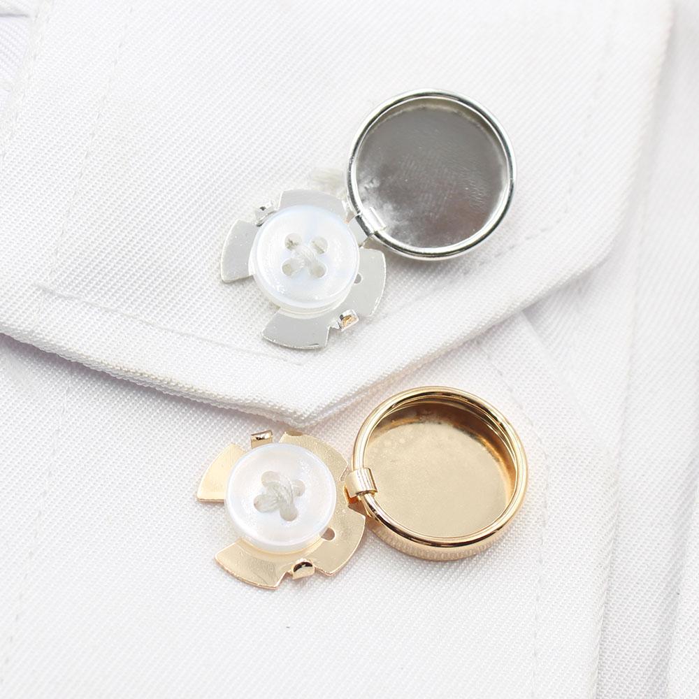 High End 17MM Tricolor Detachable Metal Button Flat Turtle Button Fashionable Shirt Cufflinks Men's and Women's Suit Pants Jacke