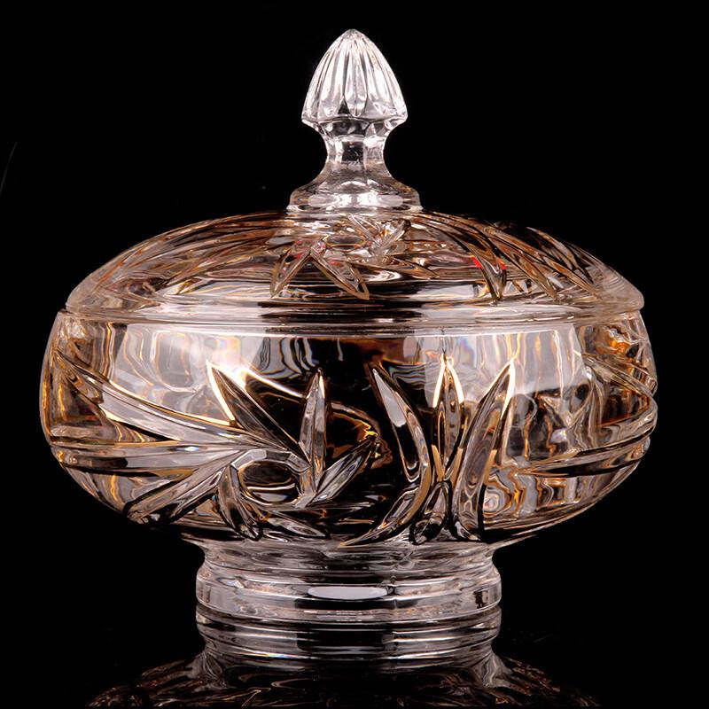 Modern European Golden Windmill Glass Fruit Plate