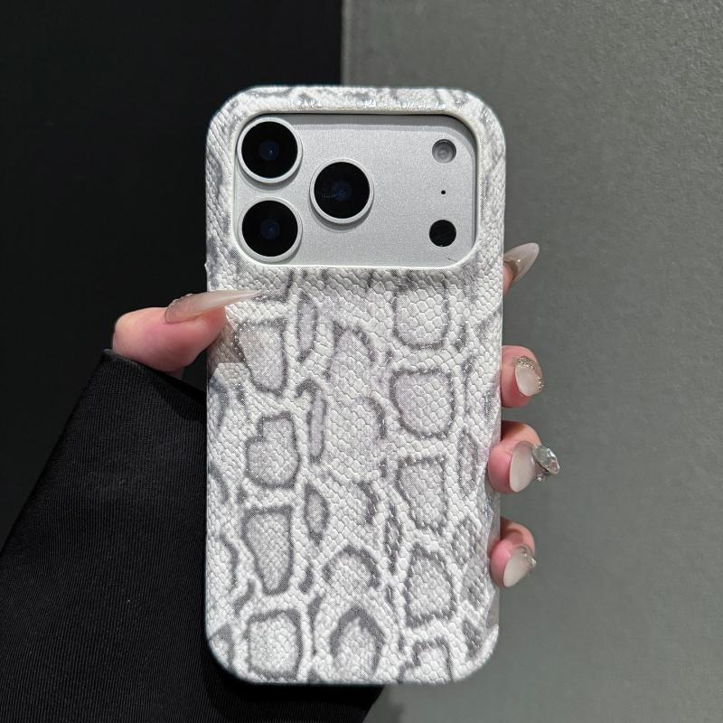 Husă Colorată Strălucitoare din Piele de Șarpe de Lux pentru iPhone 17 16 15 14 13 Pro Max Capac Premium cu Model Imitație Piele de Șarpe Rezistent la Șocuri