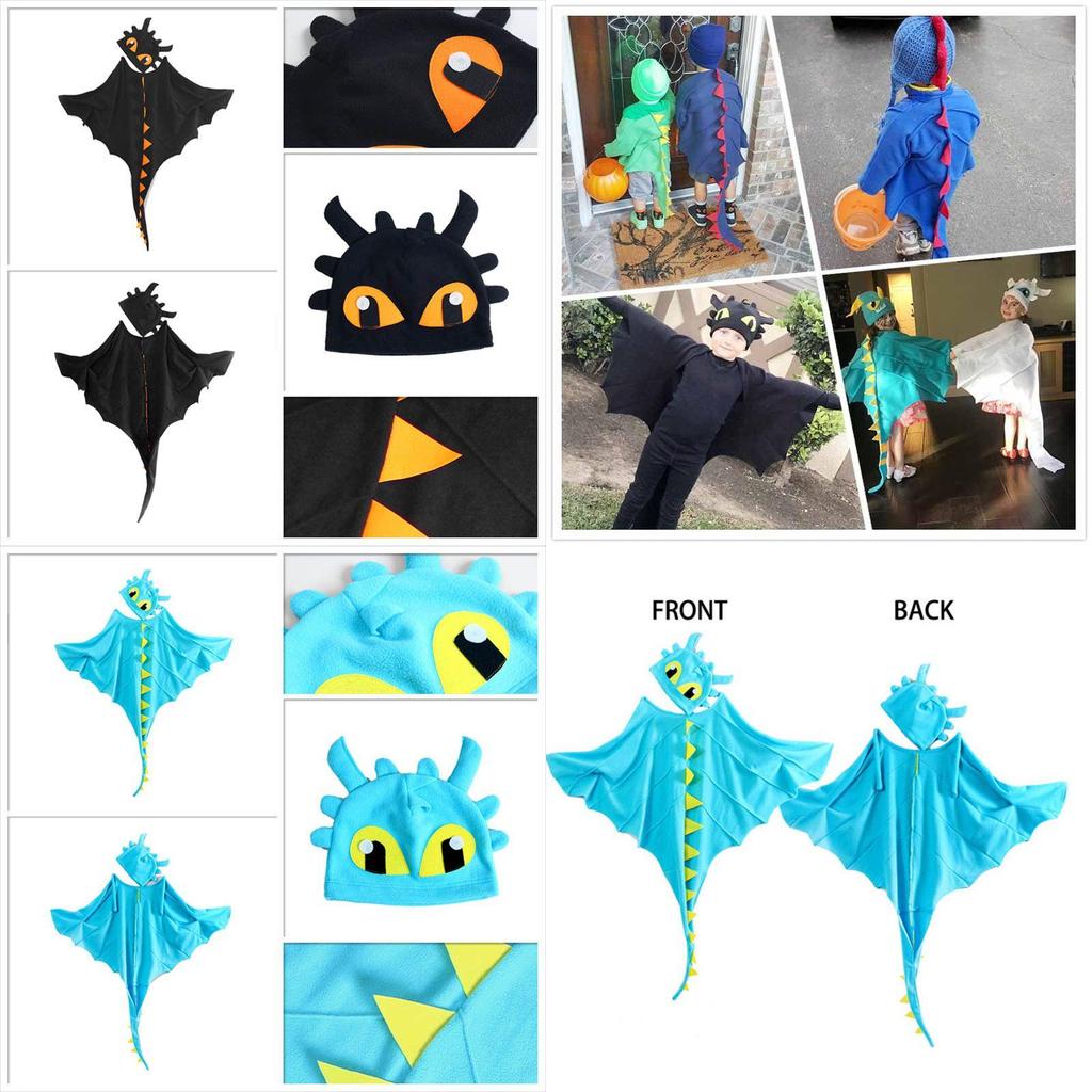Enchanting Dragon Cloak With Hat Toothless Dragon Costume Cape Perfect For Anime Cosplay