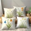 Bright wildflower theme digital printing pillow cover Short plush Suitable living rooms bedrooms sofas throw cushion cover 4pcs