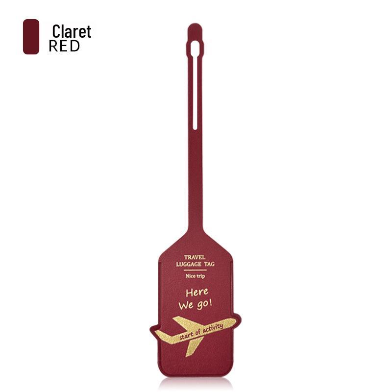 Двусторонняя багажная бирка из ПУ кожи с дизайном самолета