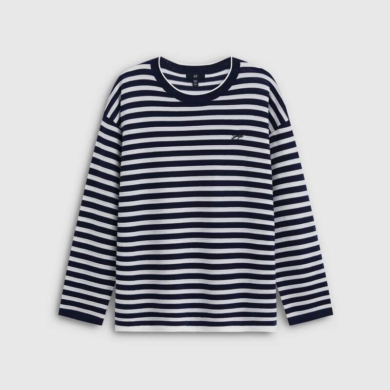 Gap Women's Logo Embroidered Striped Knit Top