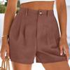 Damen Reißverschlusstasche Falten Casual Shorts 2026