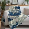 Art K Katsushika Hokusai Blanket Warm Soft Suitable For Bedroom Sofa Bed Living Room Office Travel Camping Gifts