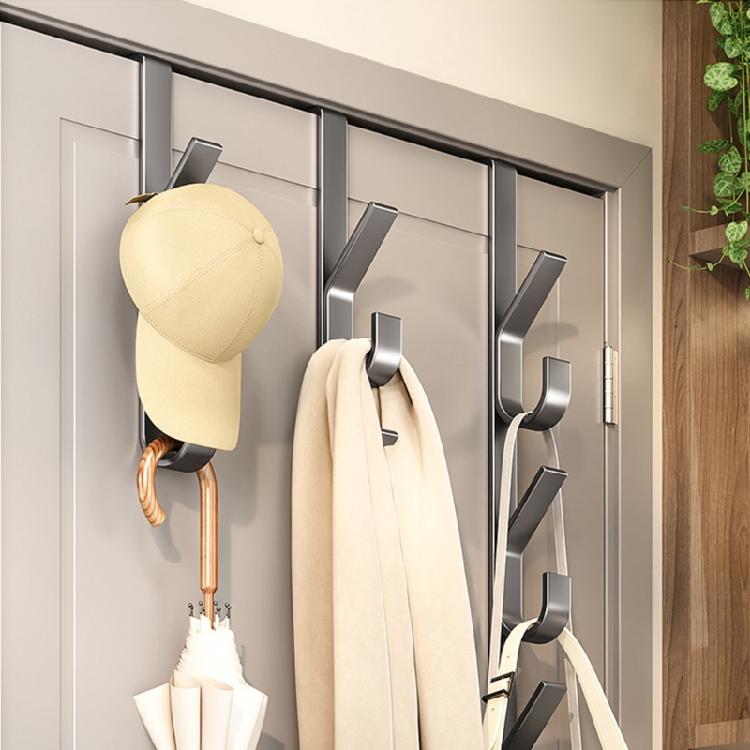 Vertical Door Organiser Hooks Sturdy Mounting For Hats Keys Bags Rustproof Metal Coat Rack Home Essential