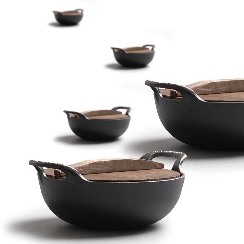 JingQingFu Gusseisen Mehrzwecktopf mit Glasdeckel