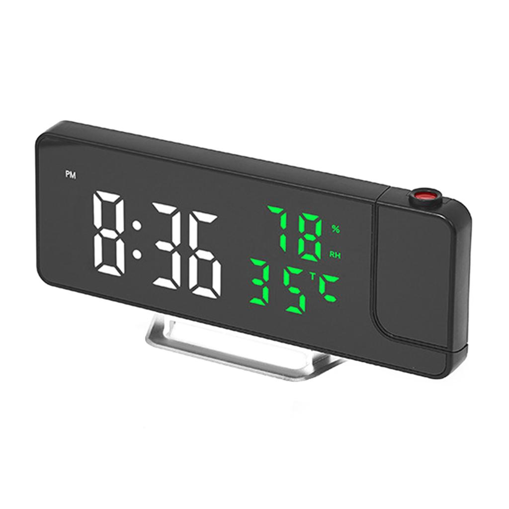 Modern LED Clock with Time Temperature and Humidity Projection for Bedroom Office Dorm Alarm Clock