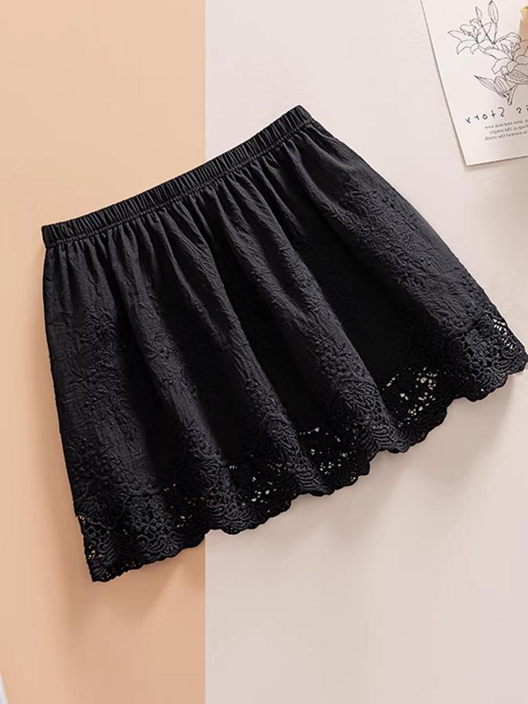Hoodie Hem Lace Skirt: Butt-Covering High Waist Layer for Autumn/Winter