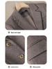 Damen Khaki Wollblazer: Petite Slim Fit, Retro-Stil, Frühling/Herbst 2025
