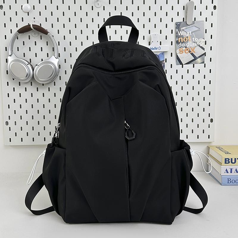 Student Schoolbag Men's Large Capacity Backpack Women's Solid Color Backpack
