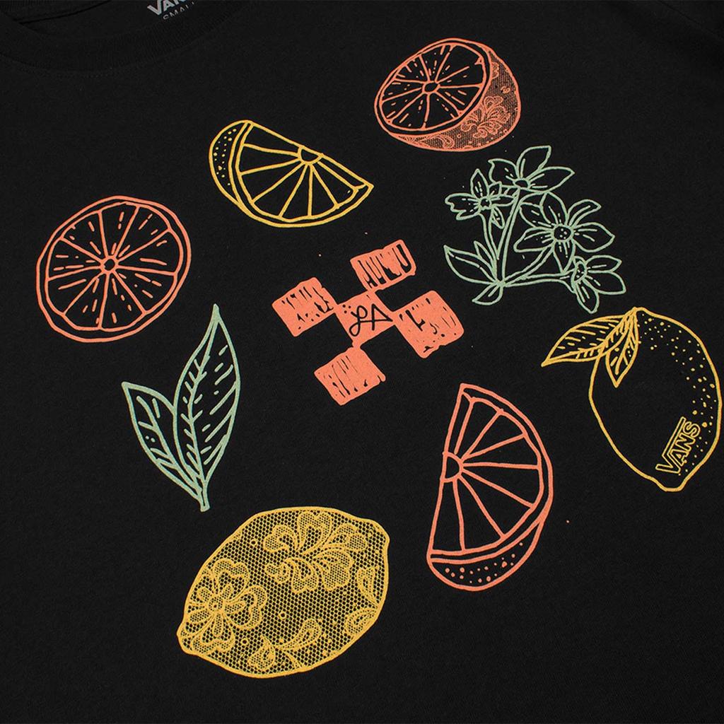 Vans Fun Print Crew Neck Long Sleeve T-Shirt Women Tops Black VN0A7RVGBLK1