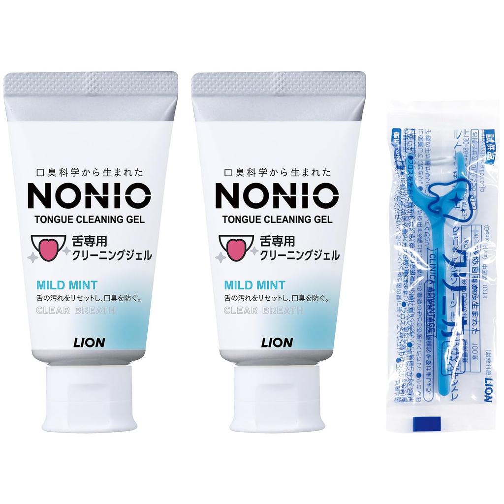 NONIO Tongue Cleaning Gel Mild Mint 45g2 + Y-Shaped Floss Included Brushing Coating Bad Breath Prevention Gentle Low-Stimulation Design