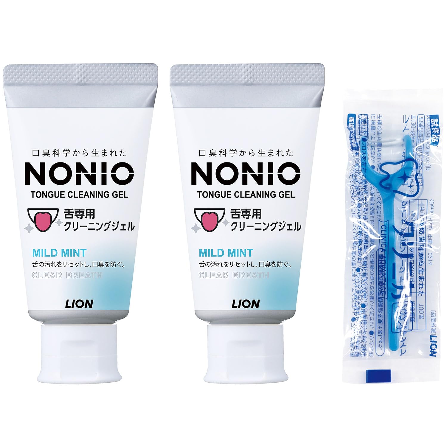 NONIO Tongue Cleaning Gel Mild Mint 45g2 + Y-Shaped Floss Included Brushing Coating Bad Breath Prevention Gentle Low-Stimulation Design
