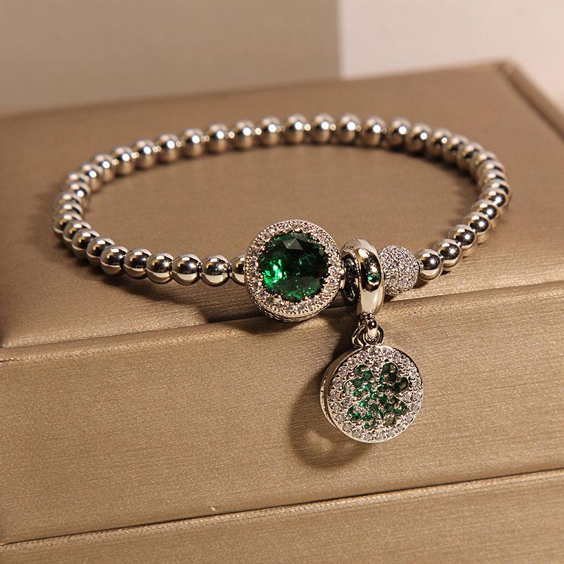 Stil Armband Damen Nische Leichter Luxus Mikro-eingelegt Grün Perlen Exquisites Armband Armband