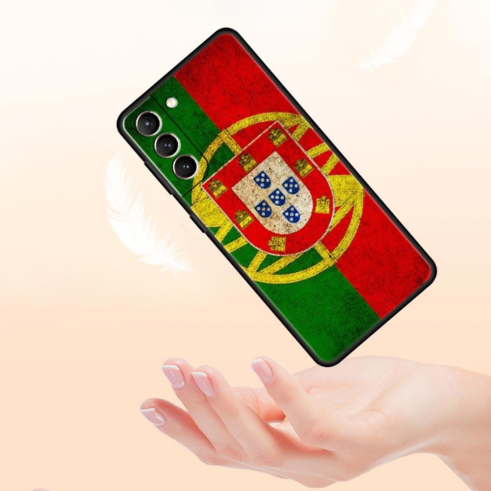 Portugal Phone Case For Samsung Galaxy S26 Ultra S25 Plus S24 FE S23 S22 5G S21 S20 Cover Black Soft