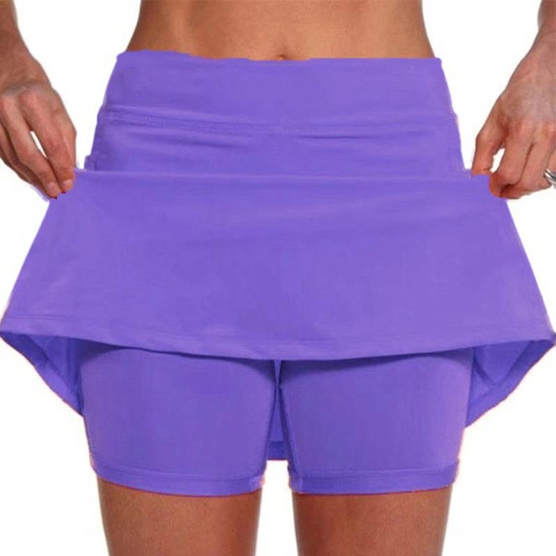 

YYFS Женские однотонные повседневные юбки с принтом на лето и весну XXXL фиолетовый