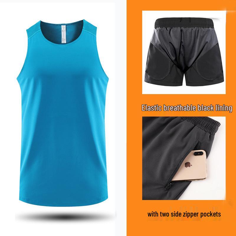 Unisex Quick-Dry Marathon Tank Top & Shorts Set for Summer Athletics