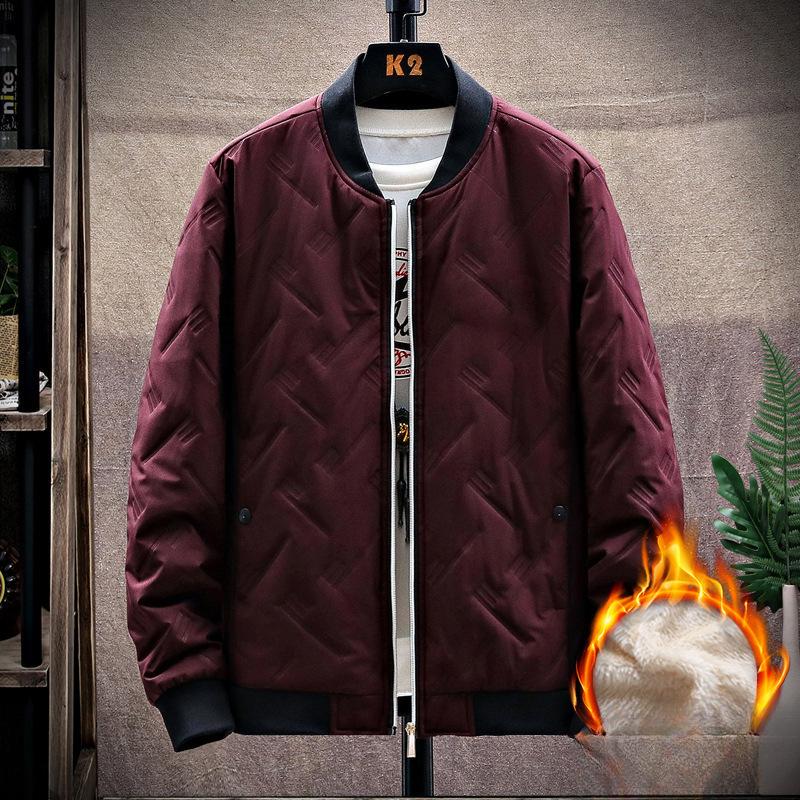 Cotton-padded Men's Autumn and Winter Men's Casual Jacket Men's Top Velvet Cotton-padded Winter Loose Trendy Cotton-padded Clothes
