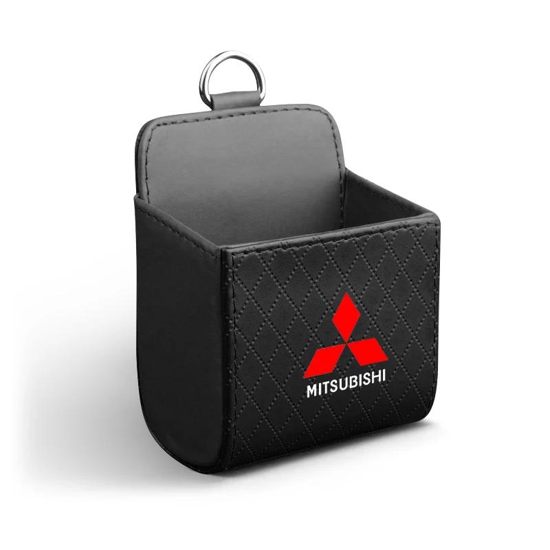 Car Interior Car Storage Bag Air Outlet Debris Bag Hanging Organizer Box Emblems For Mitsubishi ASX Lancer 10 Pajero Outlander
