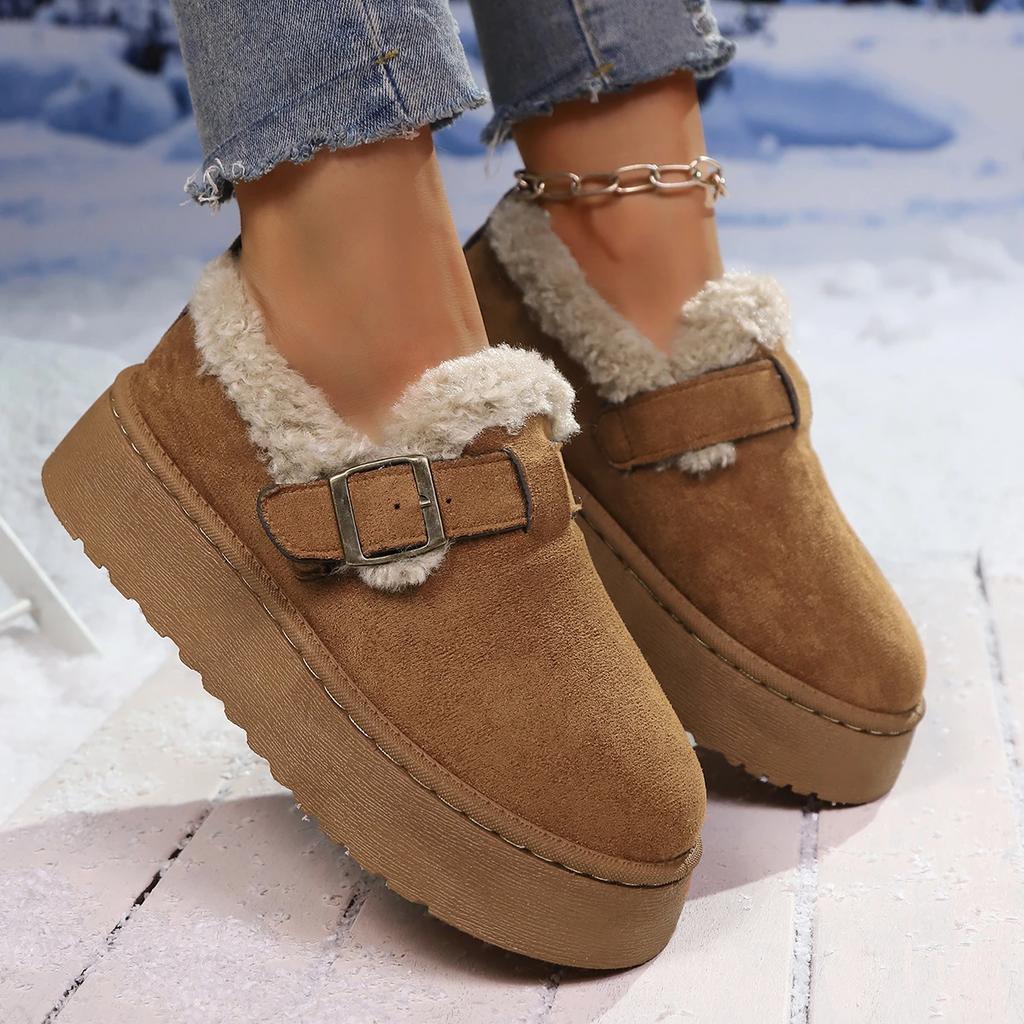Fashion 2025 New Women Platform Boots Outdoor Cotton Slippers Luxury Winter Women Warm Shoes Fashion Retro Boots Women Zapatos De Mujer